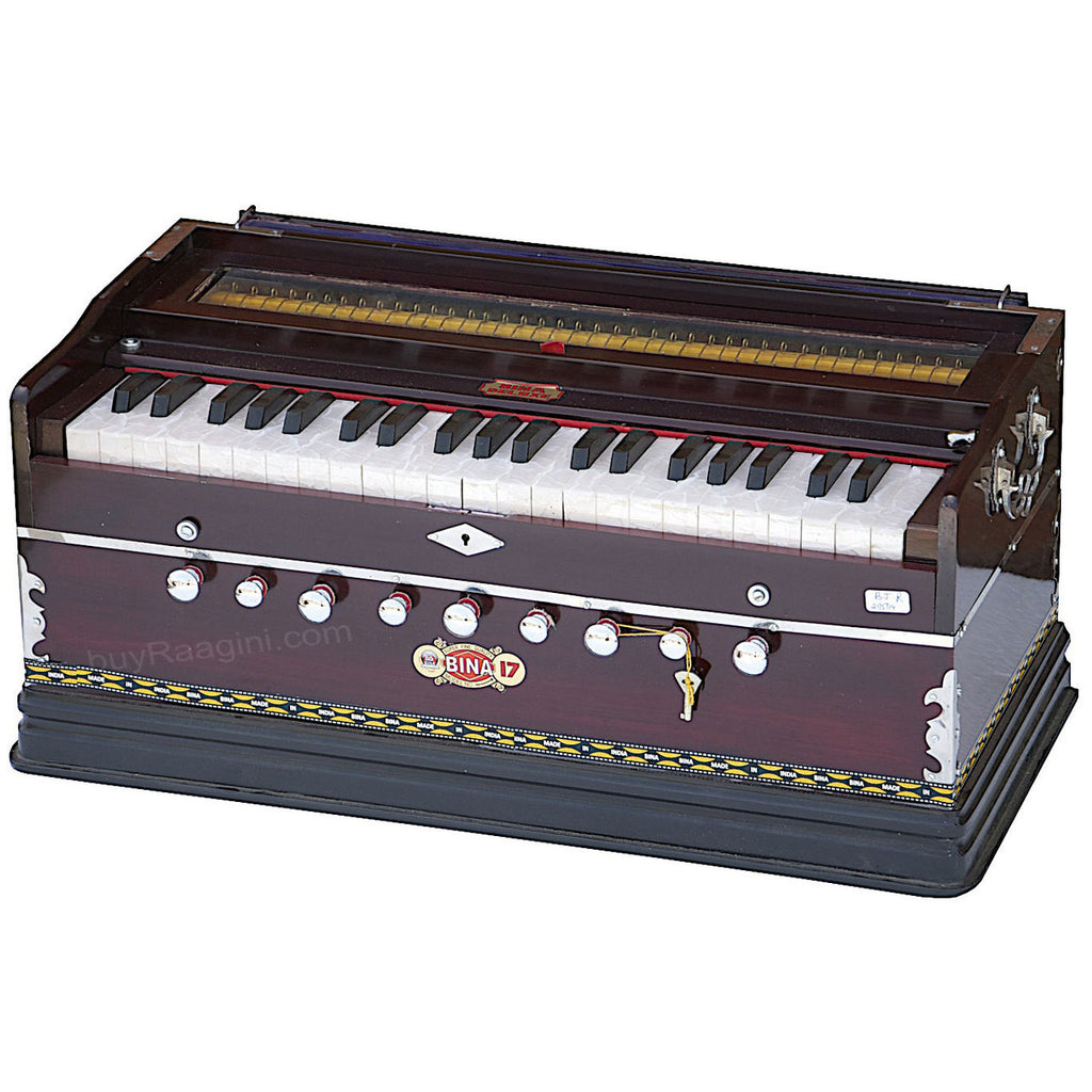 BINA Harmonium NO. 17 B, 2 Reeds, 3.5 Octaves, 9 Stops, Coupler AIG