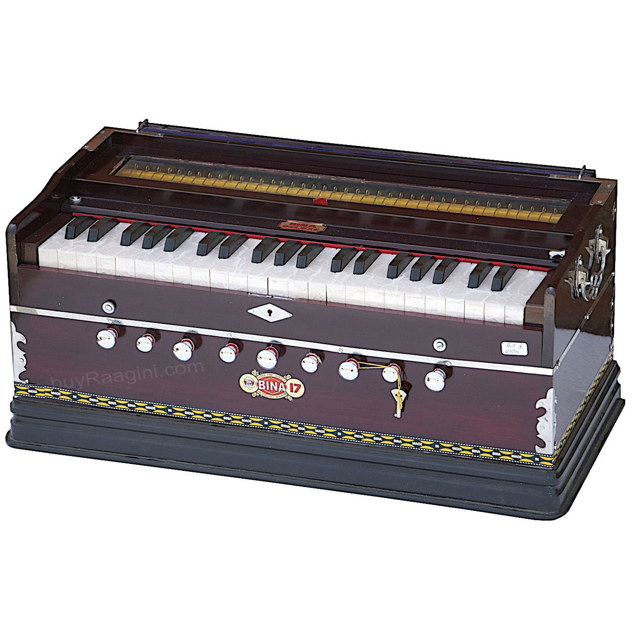 BINA Harmonium NO. 17 B, 2 Reeds, 3.5 Octaves, 9 Stops, Coupler AIG