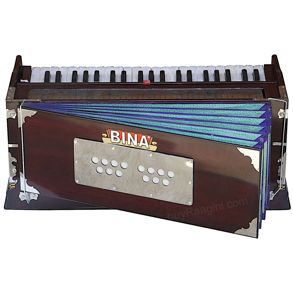 BINA Harmonium NO. 17 B, 2 Reeds, 3.5 Octaves, 9 Stops, Coupler AIG