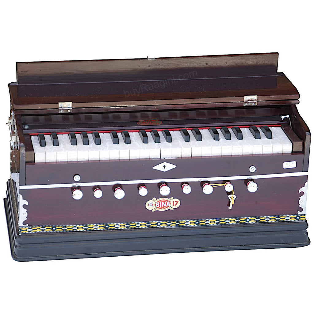 BINA Harmonium NO. 17 B, 2 Reeds, 3.5 Octaves, 9 Stops, Coupler AIG