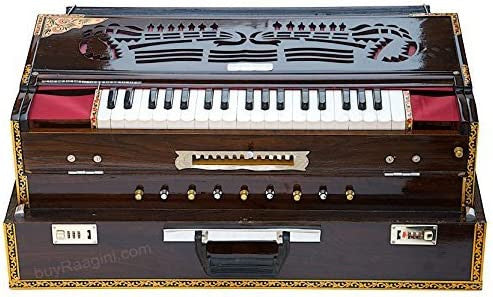 MAHARAJA MUSICALS Premium Calcutta Harmonium, 4/13 Scale Changer, Dark BDF