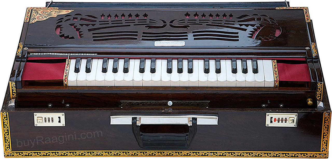 MAHARAJA MUSICALS Premium Calcutta Harmonium, 4/13 Scale Changer, Dark BDF