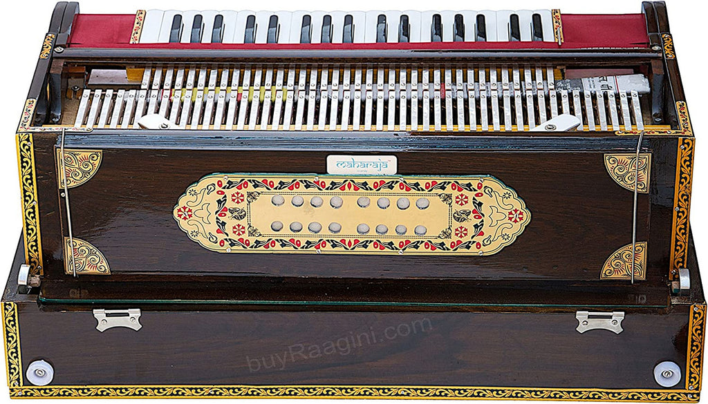 MAHARAJA MUSICALS Premium Calcutta Harmonium, 4/13 Scale Changer, Dark BDF
