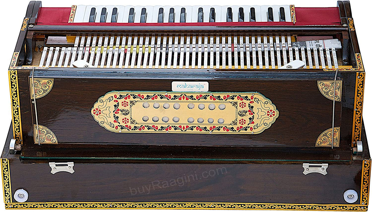 MAHARAJA MUSICALS Premium Calcutta Harmonium, 4/13 Scale Changer, Dark BDF