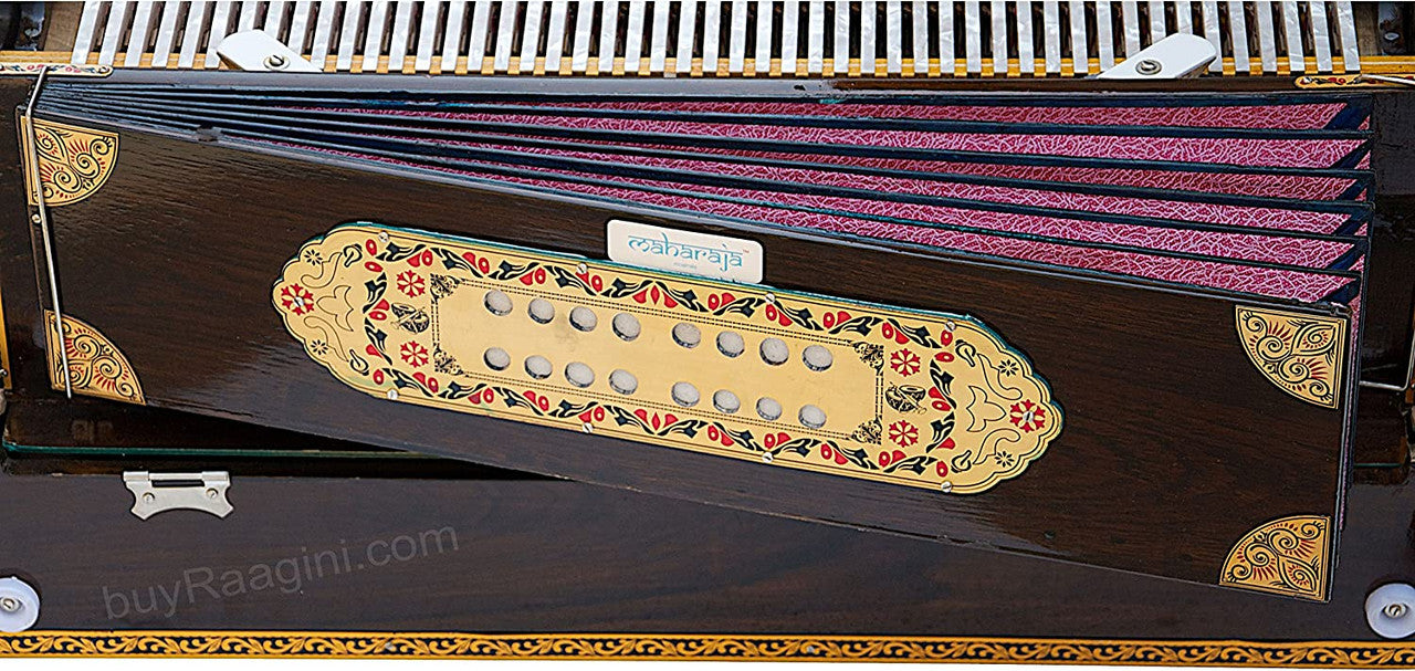 MAHARAJA MUSICALS Premium Calcutta Harmonium, 4/13 Scale Changer, Dark BDF