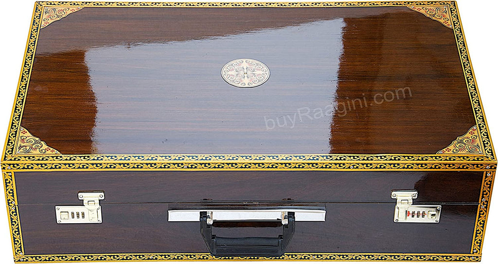 MAHARAJA MUSICALS Premium Calcutta Harmonium, 4/13 Scale Changer, Dark BDF