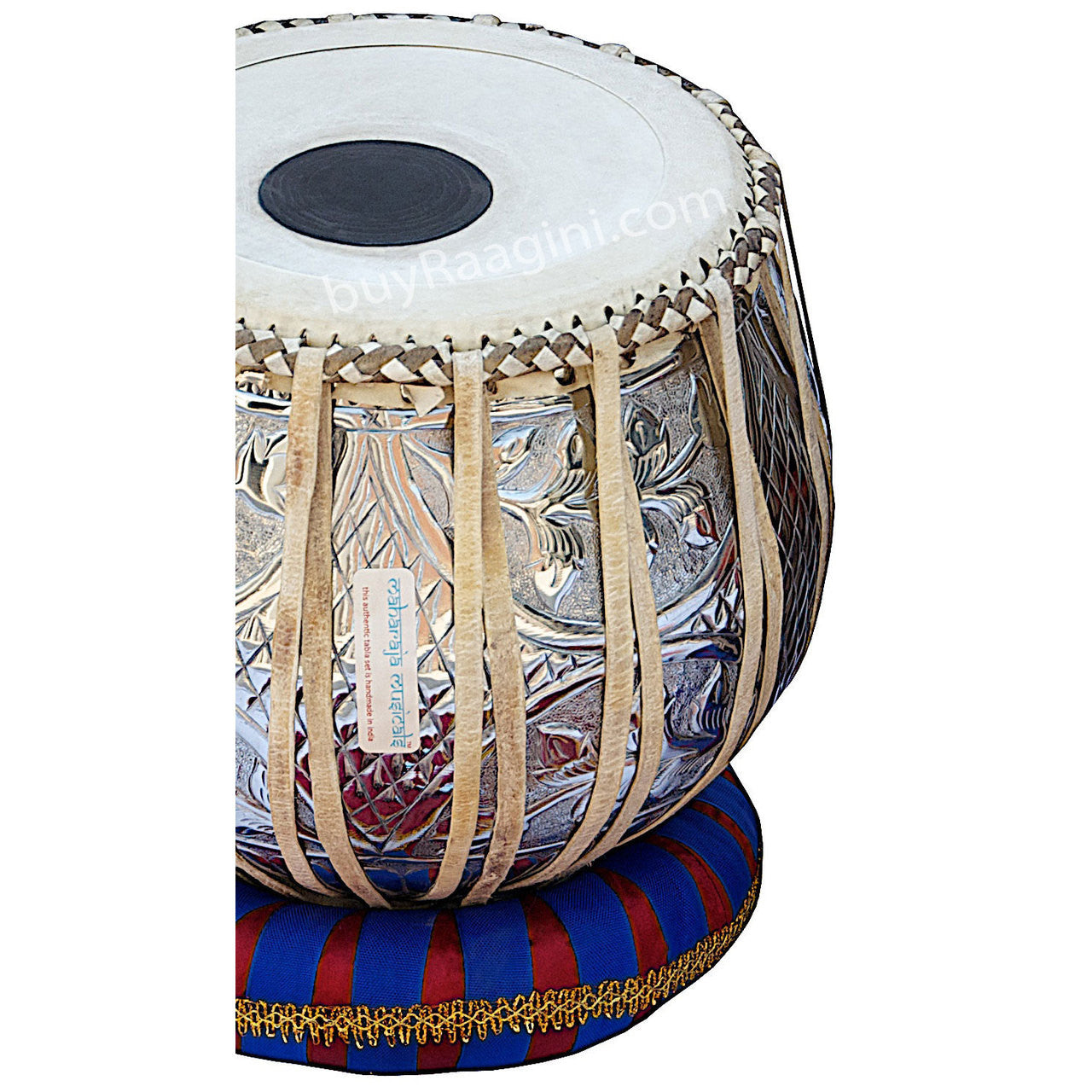 MAHARAJA Floral Chrome Tabla, 3 Kg Copper Bayan, Sheesham Dayan BEA