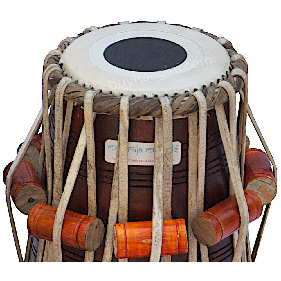 MAHARAJA Floral Chrome Tabla, 3 Kg Copper Bayan, Sheesham Dayan BEA