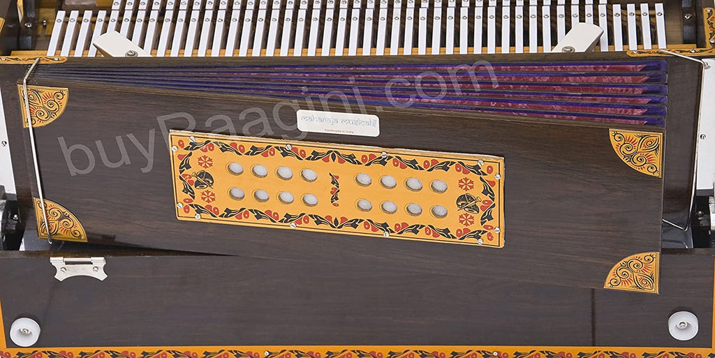 Maharaja Musicals Premium Calcutta Harmonium, 3/9 Scale Changer, Dark BGH