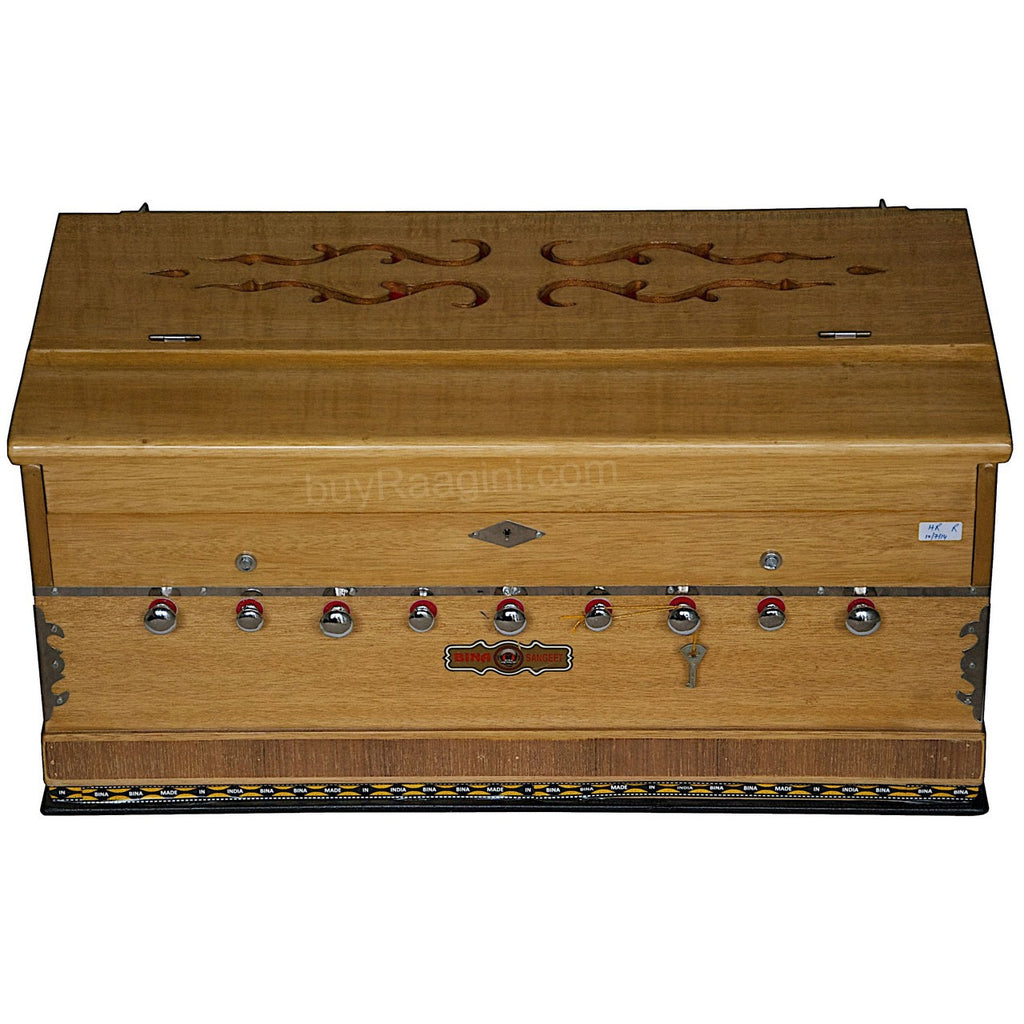 BINA Sangeet Harmonium, 2 Reeds, 3.5 Octaves, 9 Stops, Coupler BJB