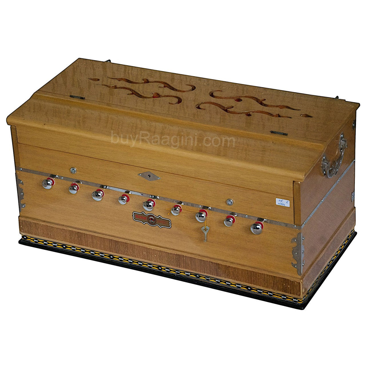 BINA Sangeet Harmonium, 2 Reeds, 3.5 Octaves, 9 Stops, Coupler BJB