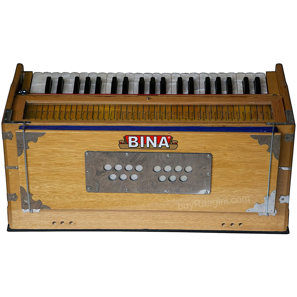 BINA Sangeet Harmonium, 2 Reeds, 3.5 Octaves, 9 Stops, Coupler BJB
