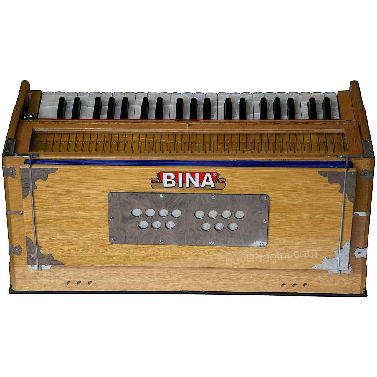 BINA Sangeet Harmonium, 2 Reeds, 3.5 Octaves, 9 Stops, Coupler BJB