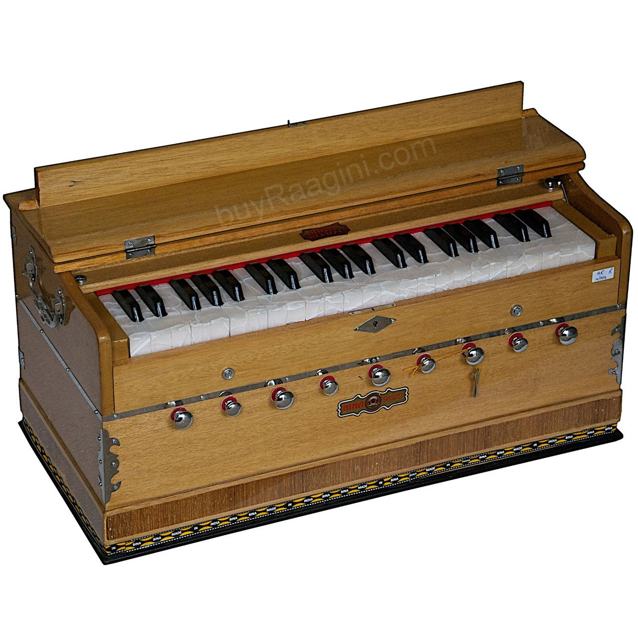 BINA Sangeet Harmonium, 2 Reeds, 3.5 Octaves, 9 Stops, Coupler BJB