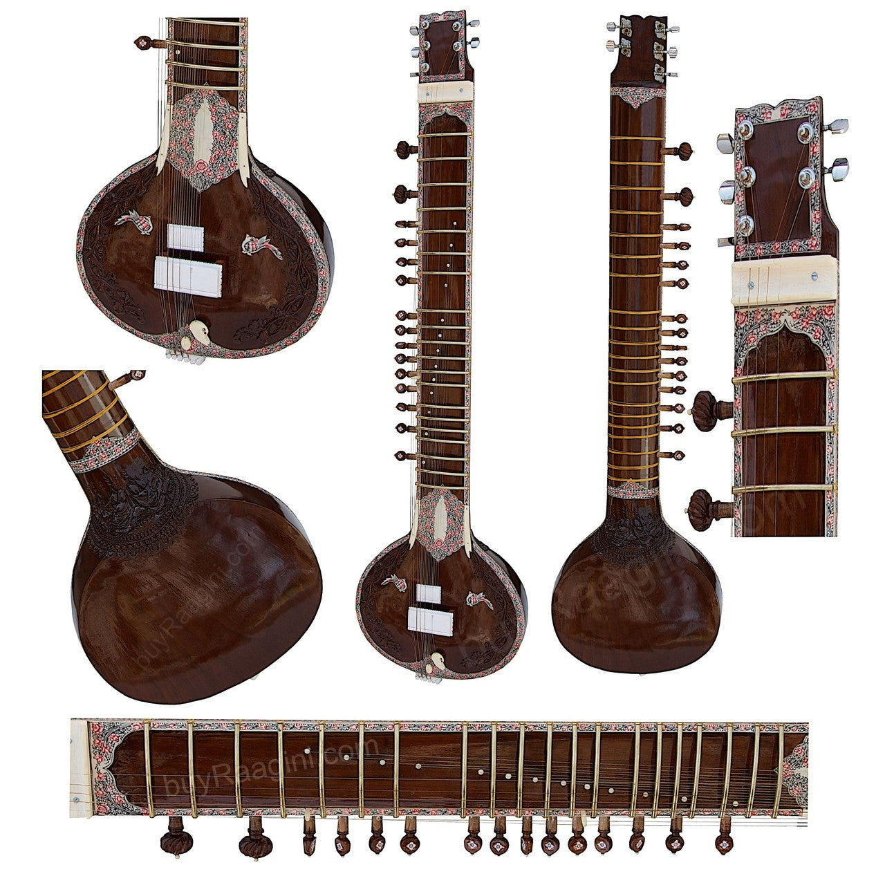 MAHARAJA MUSICALS Electric Sitar, Dark Natural Color DJE