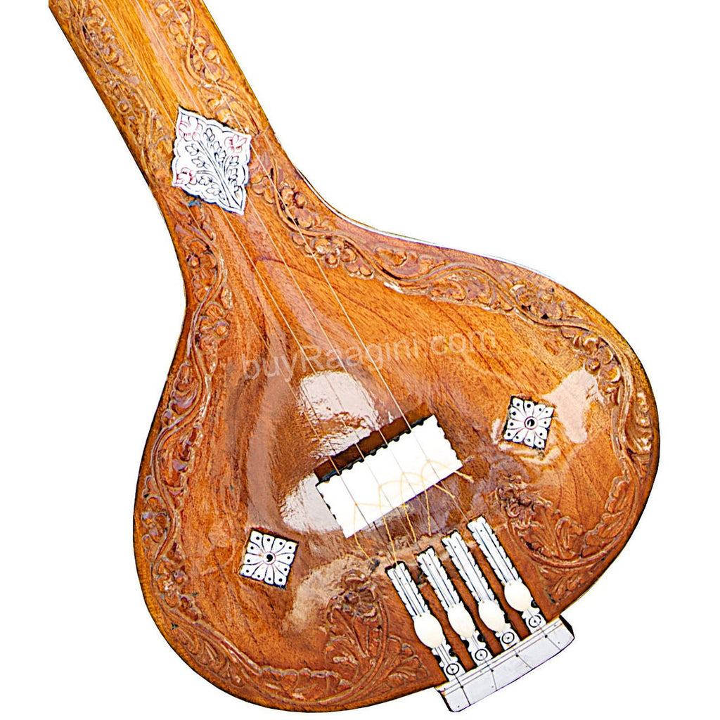 MAHARAJA Tanpuri, Wooden Carving, 4 Strings, Instrumental Tanpura FF 