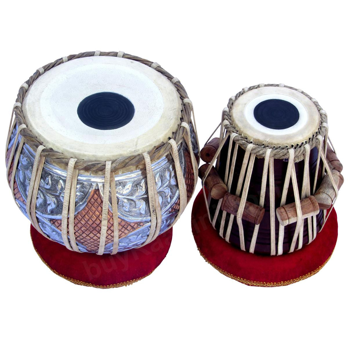 MAHARAJA Concert Twin Color Tabla, 4.5Kg Copper Bayan, Finest Dayan GJ
