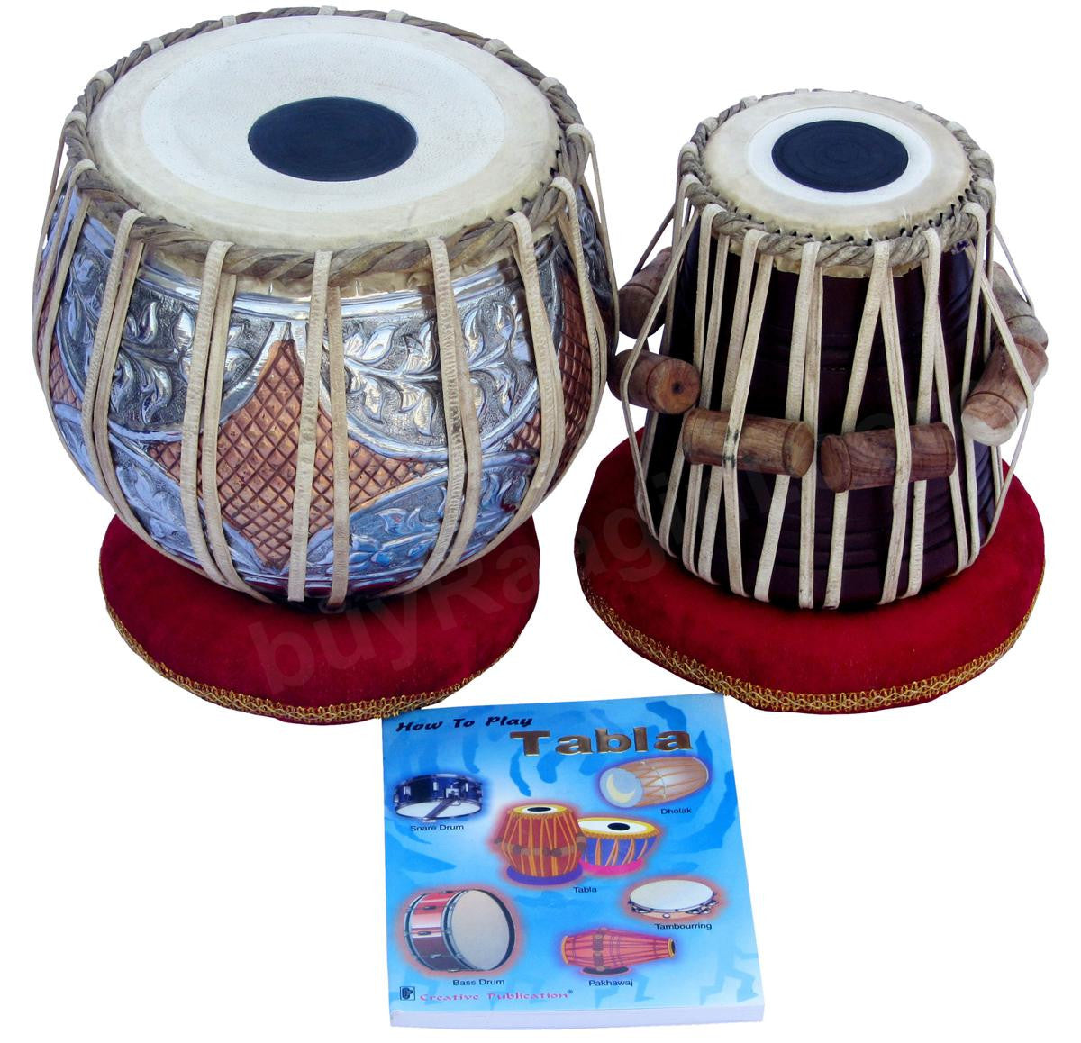 MAHARAJA Concert Twin Color Tabla, 4.5Kg Copper Bayan, Finest Dayan GJ