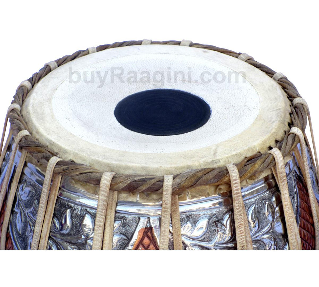 MAHARAJA Concert Twin Color Tabla, 4.5Kg Copper Bayan, Finest Dayan GJ