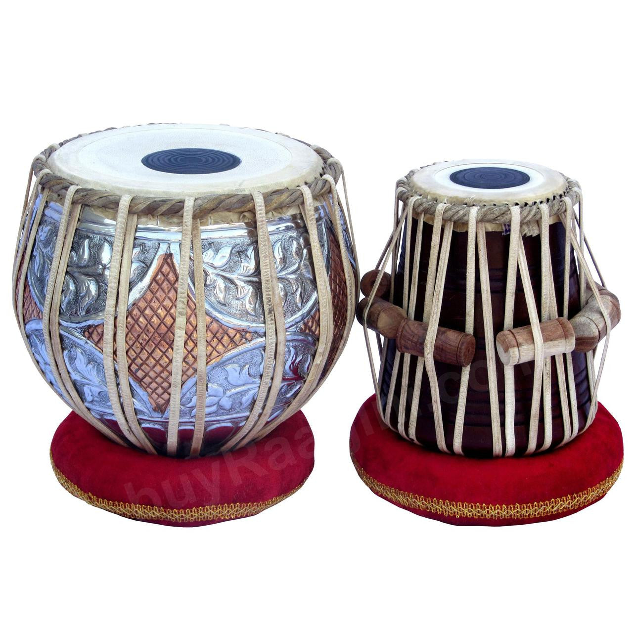 MAHARAJA Concert Twin Color Tabla, 4.5Kg Copper Bayan, Finest Dayan GJ
