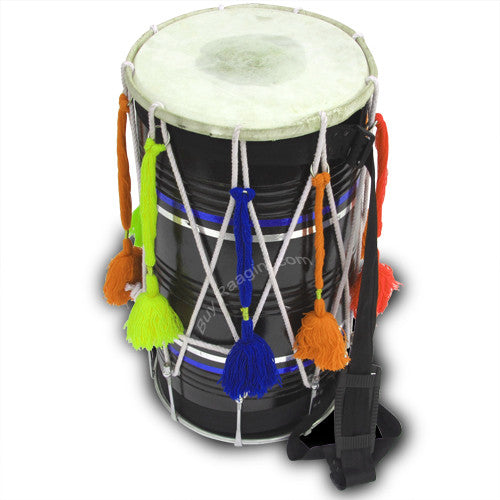 MAHARAJA  Dhol Black, Straight, Mango Wood Punjabi Dhol ADF