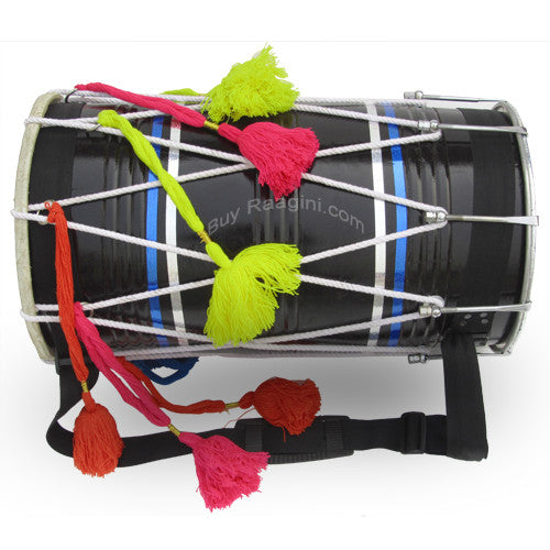 MAHARAJA  Dhol Black, Straight, Mango Wood Punjabi Dhol ADF