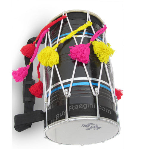 MAHARAJA  Dhol Black, Straight, Mango Wood Punjabi Dhol ADF