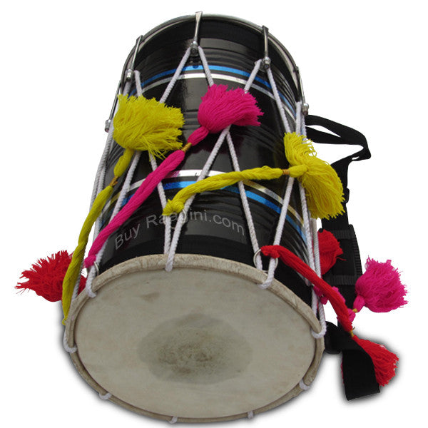 MAHARAJA  Dhol Black, Straight, Mango Wood Punjabi Dhol ADF