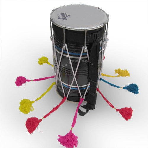 MAHARAJA  Dhol Black, Straight, Mango Wood Punjabi Dhol ADF