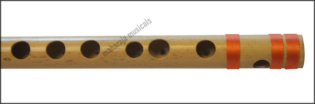 MAHARAJA Bansuri Scale A Natural Med. 11 Inch, Indian Bamboo Flute CEB